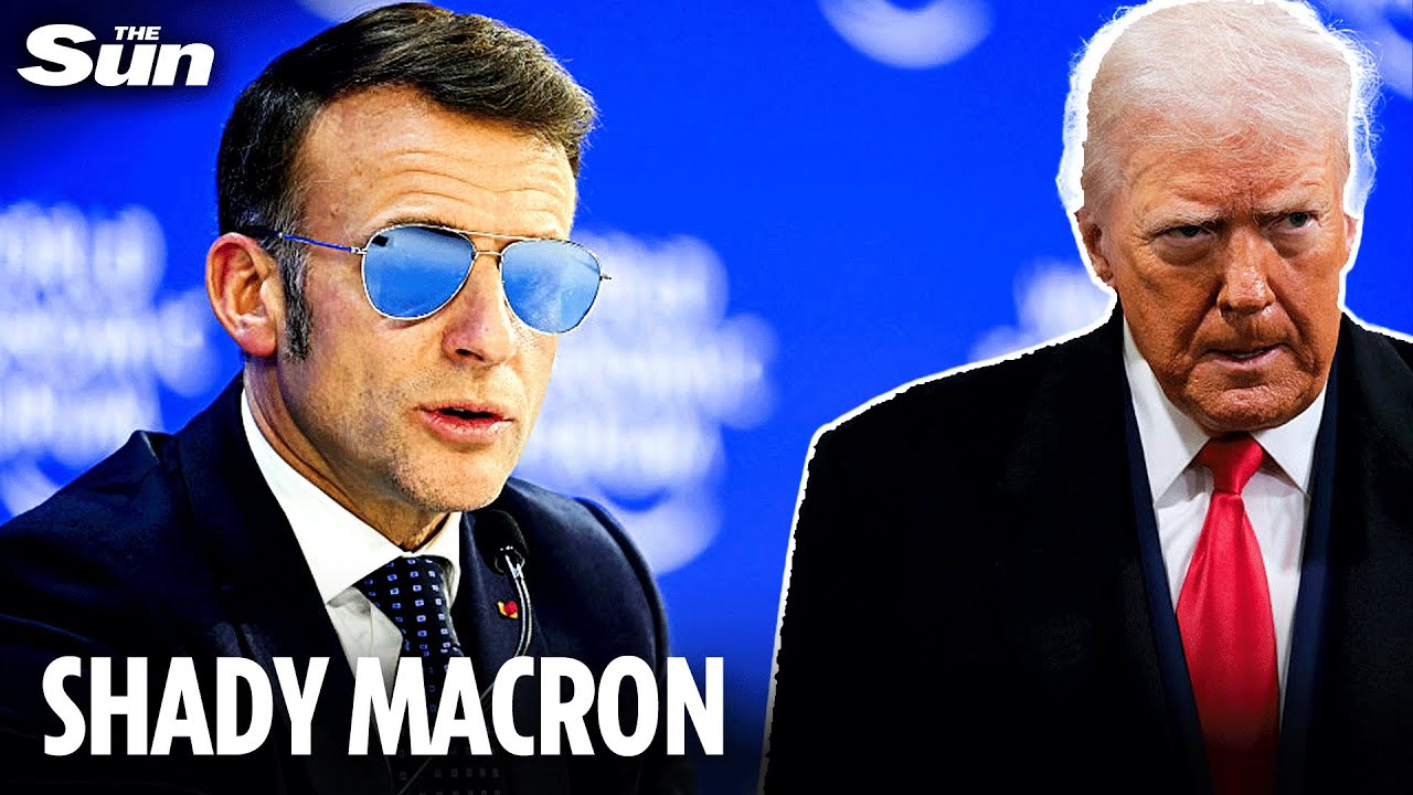 Bizarre moment France's Macron wears shades to launch thinly-veiled attack on Trump over Greenland