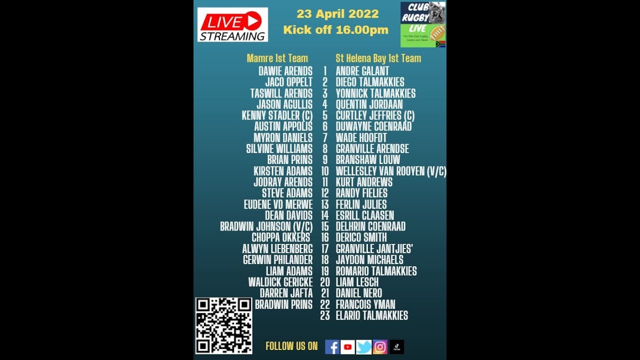 Mamre RFC vs St Helenabay RFC