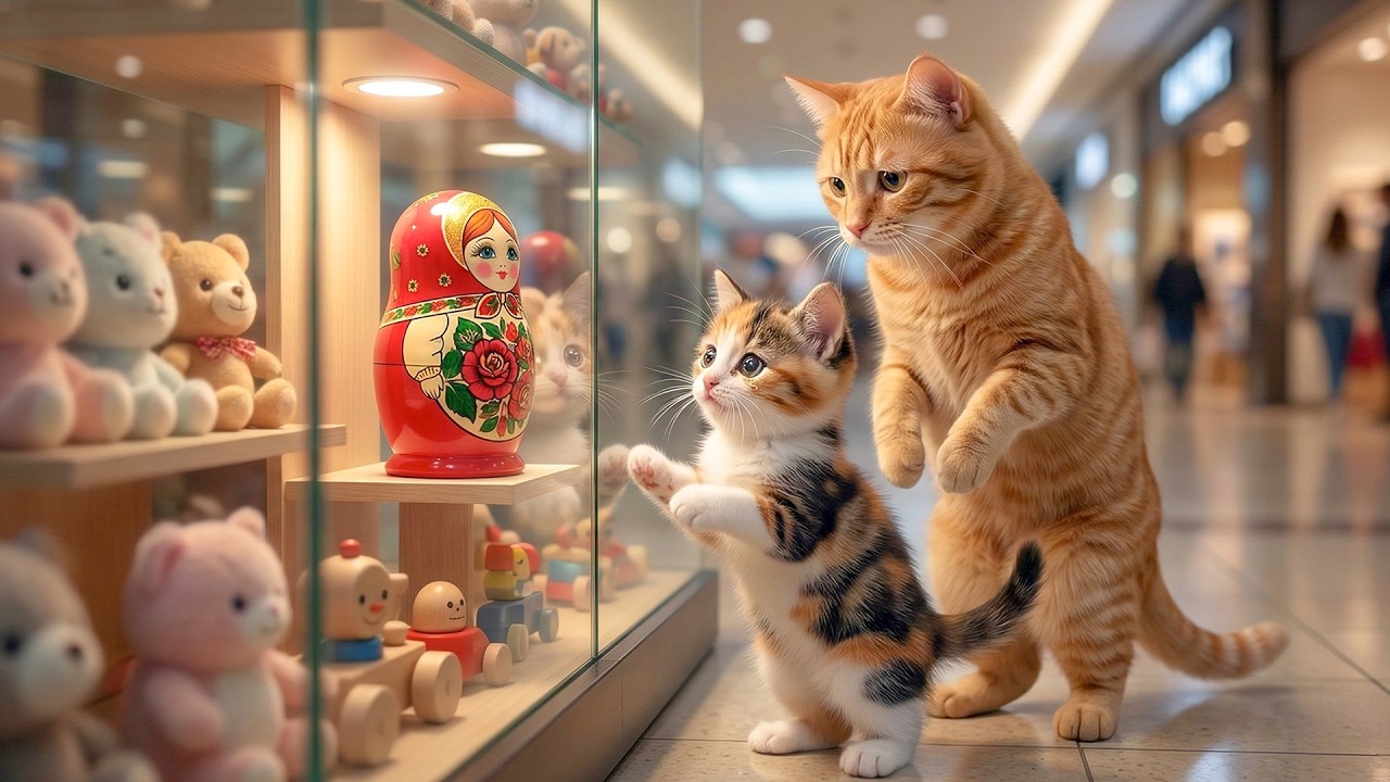 MooMoo Wants the Matryoshka Doll… Mama Cat Feels Sorry 💛