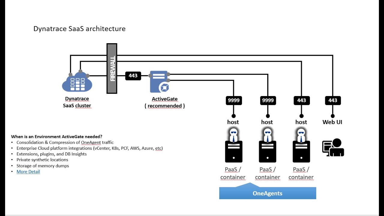 Объяснение архитектуры SaaS Dynatrace