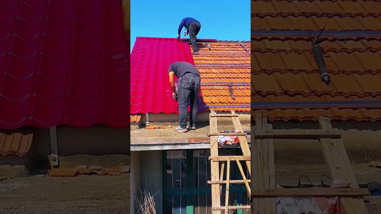 Renovation process of old house roof- Good tools and machinery make work easy