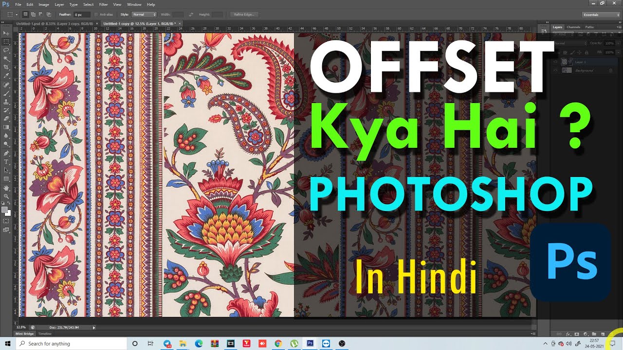 Offset in Photoshop | Detail Video |Textile Designing