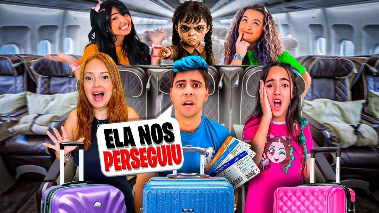 A BONECA MALVADA DA WANDINHA NOS PERSEGUIU NO AVIÃO!!