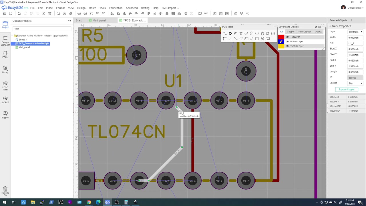 Designing your first Eurorack Module using EasyEDA Part 4 - PCB tips
