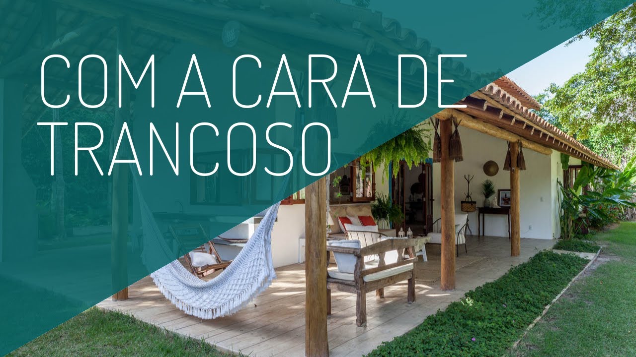 Casa aconchegante com piscina, varanda, artesanato, elementos brasileiros e a cara de Trancoso