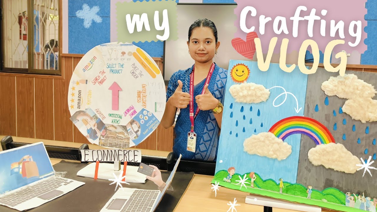College Project Vlog 🎨 || Making 2 DIY Crafts at Home 😍