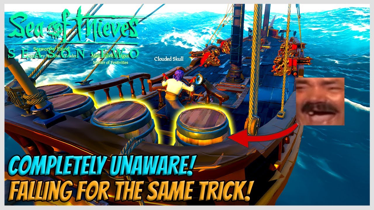 Obvious Barrel Tucks! on TWO ships! Hilarious! and a mini outpost defense! - Sea of Thieves PvP!