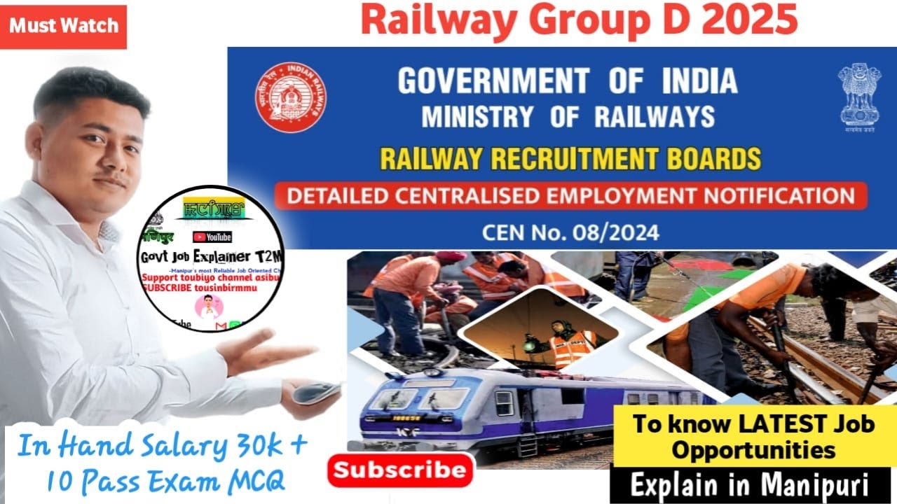 RAILWAY GROUP D 2025 New Job Vaccancies for 10 pass