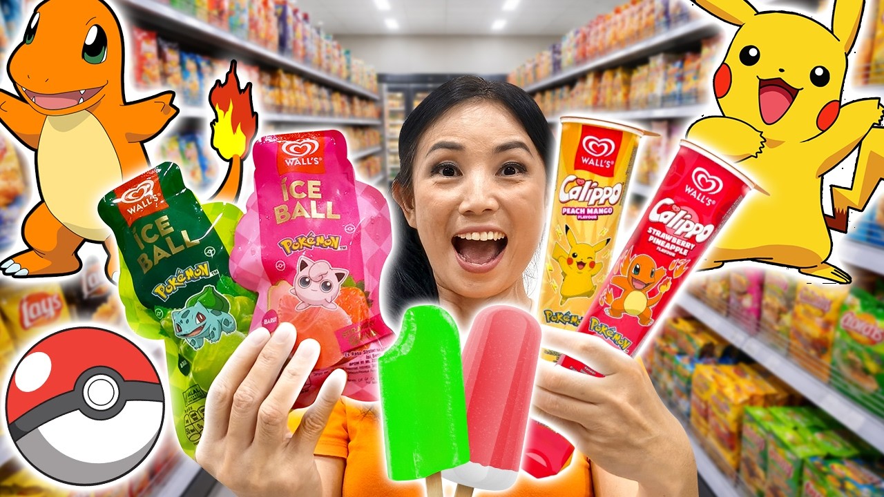 BORONG ES KRIM POKEMON DI MINIMARKET ! ADA PIKACHUUUU