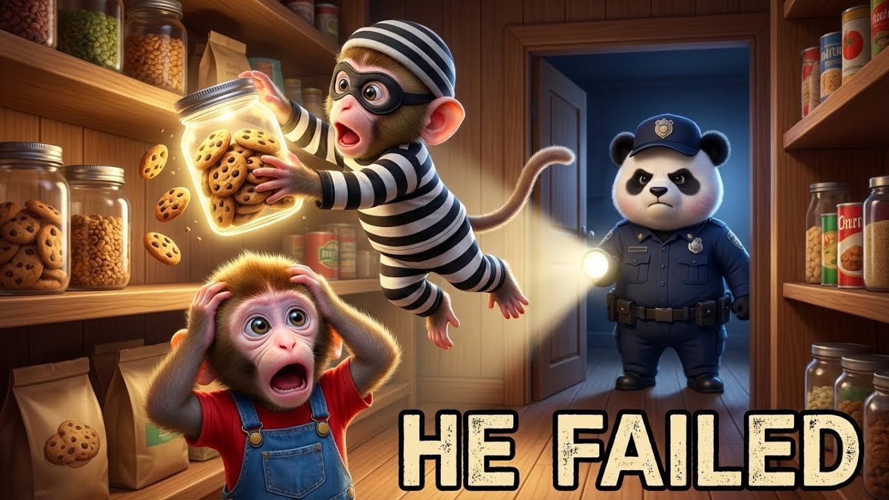 Funny Monkey Cartoon: Caught by Officer Maki in the Pantry | Vlogs 08