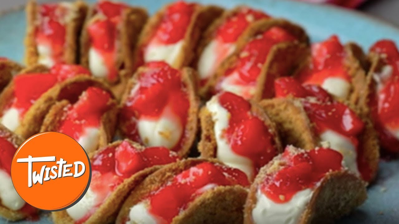 How To Make Mini Strawberry Cheesecake Tacos | Twisted