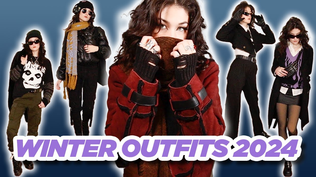 WINTER OUTFITS 2024 | Edgy, Streetwear, Dark Academia