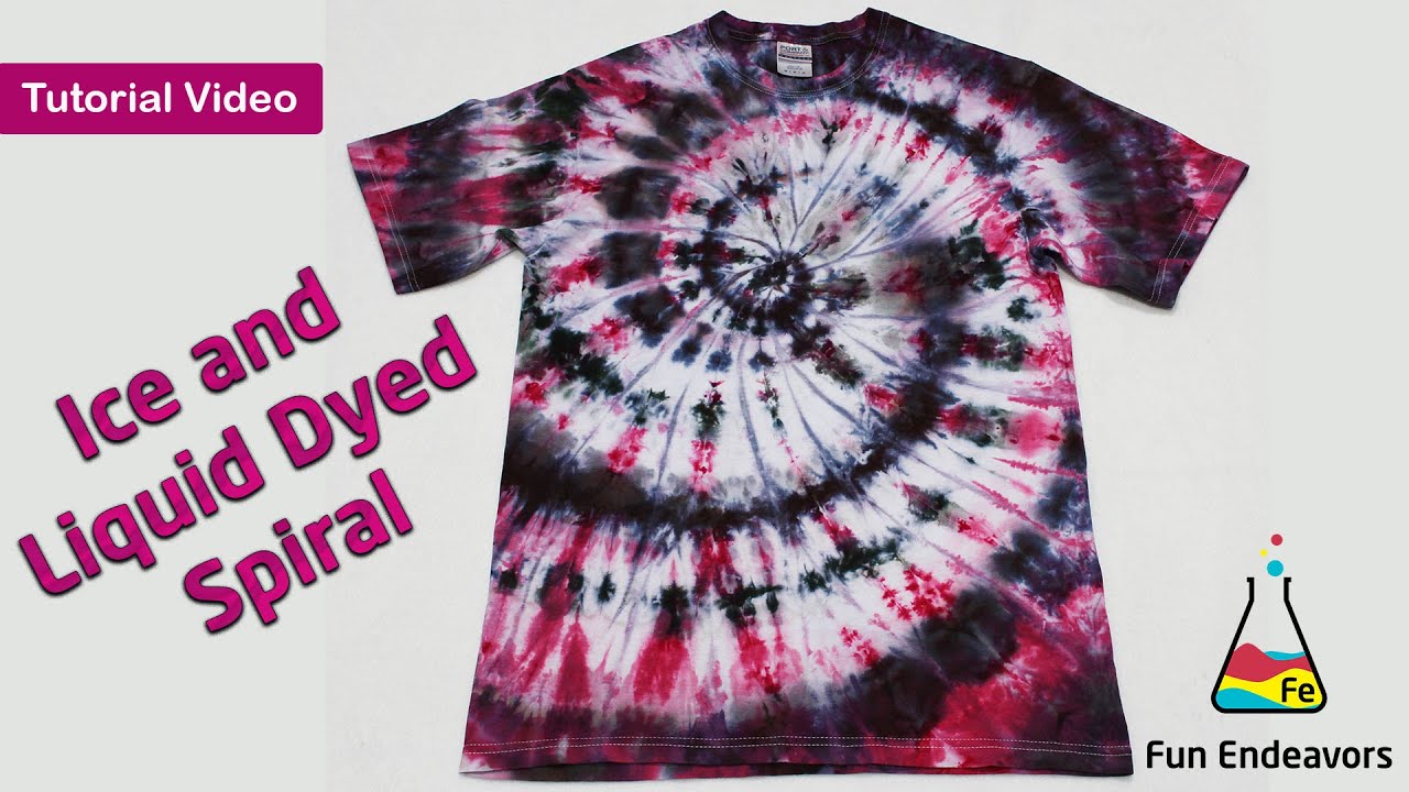 Tie Dye Design:  How To Ice and Liquid Dye A Spiral