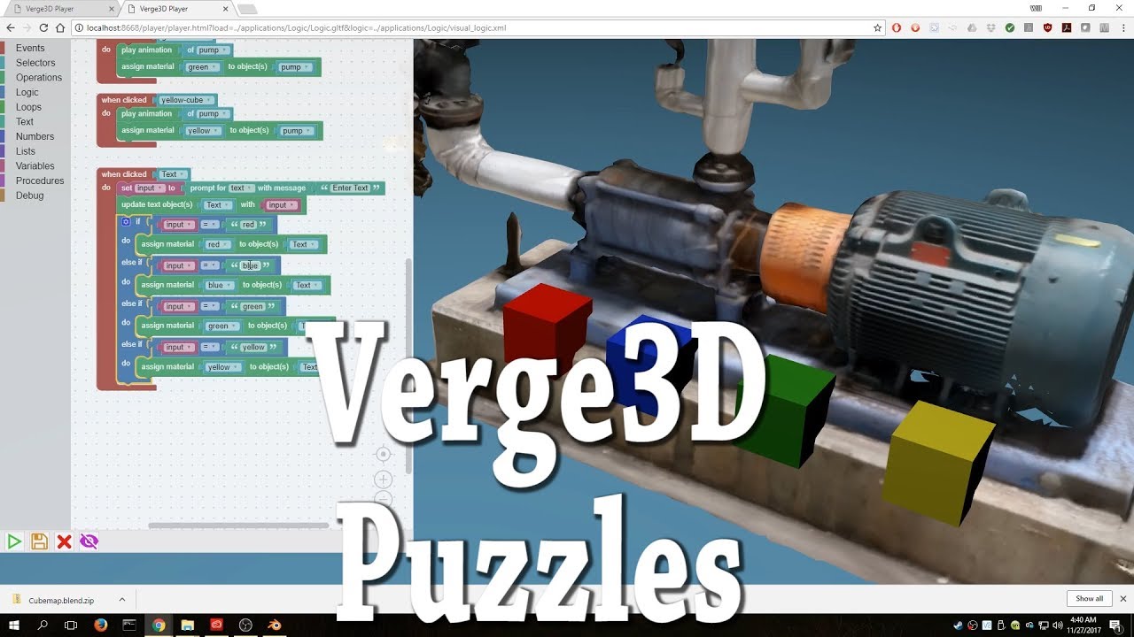 Verge3D Puzzles Visual Logic