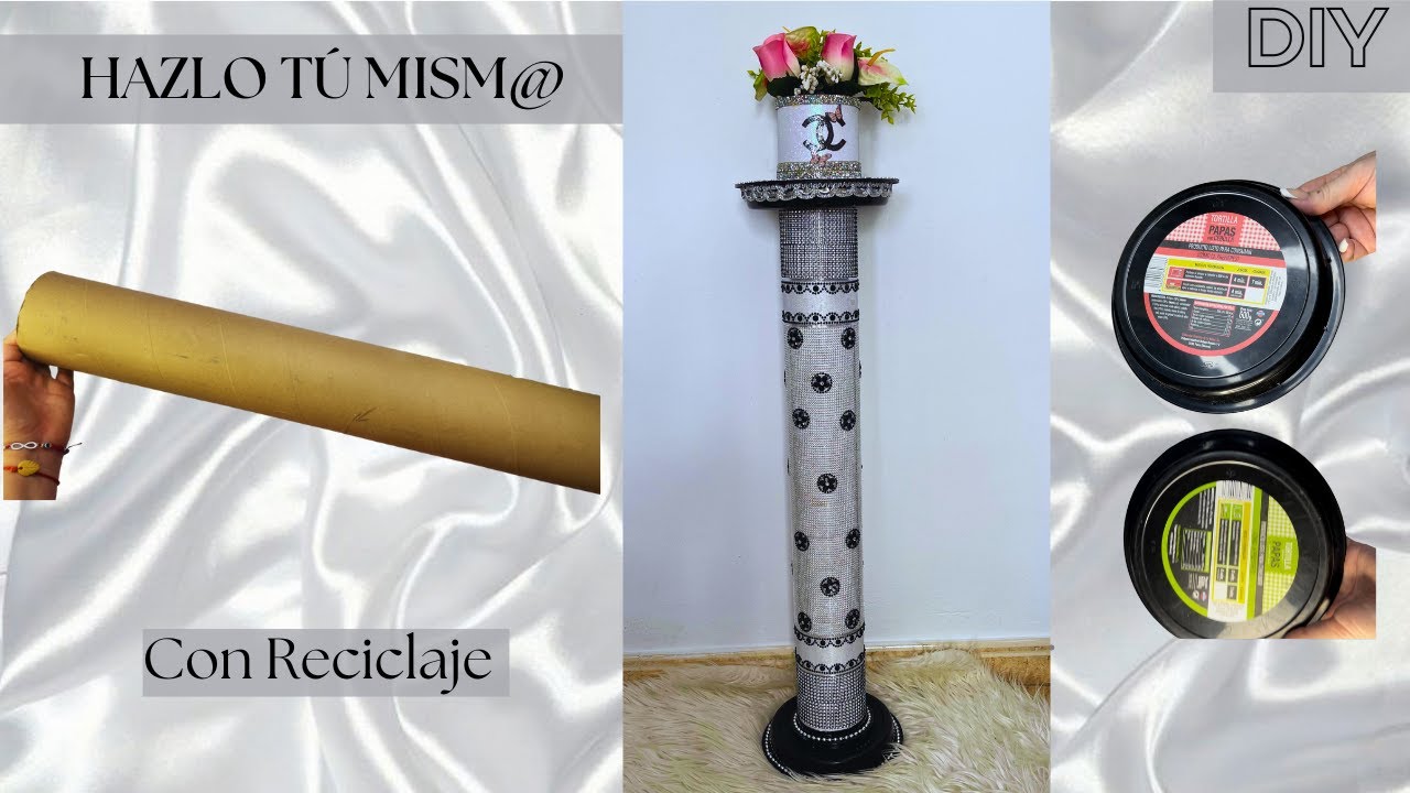 💎DIY: CÓMO HACER un PEDESTAL Reciclando TUBOS DE CARTÓN | DIY Creativo y Sostenible✨
