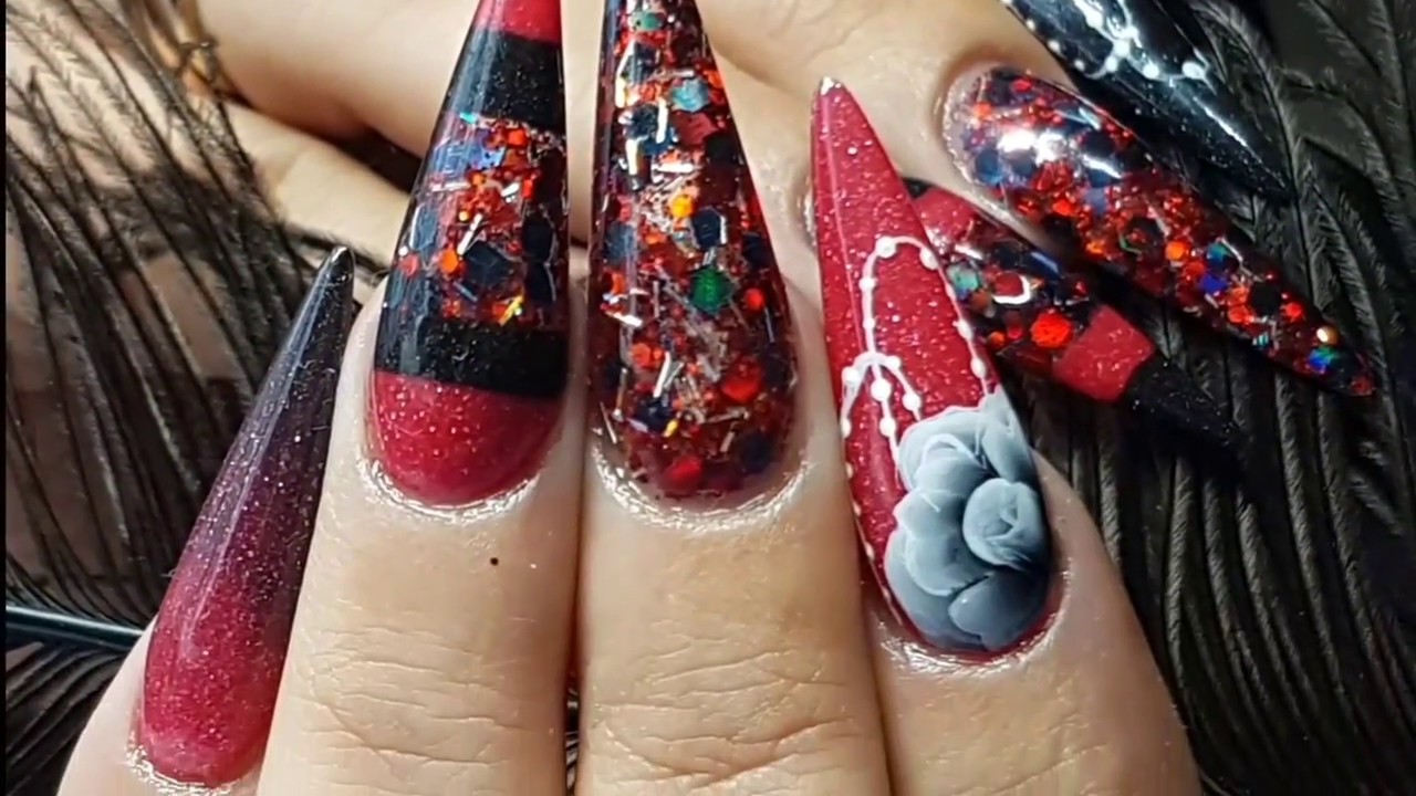 Red & Black Acrylic Geometric Design
