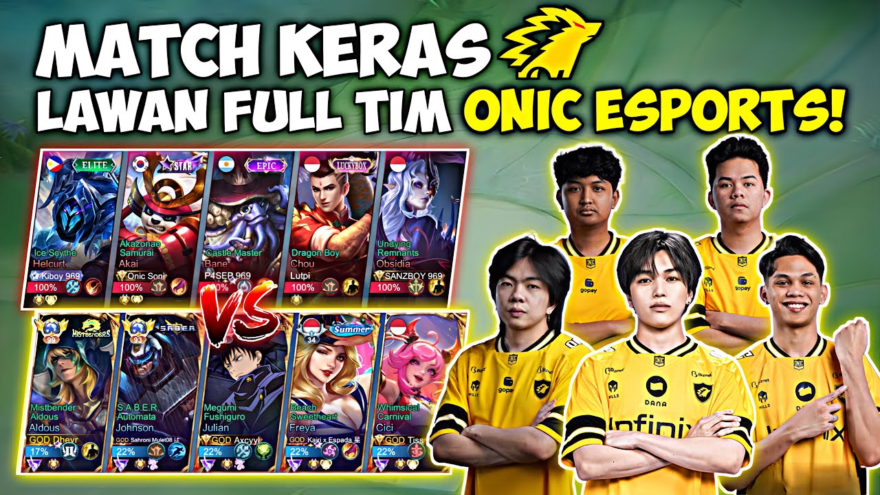 MATCH Keras Lawan Full Team ONIC Esports! 1 Lane Lawan SKYLAR !!