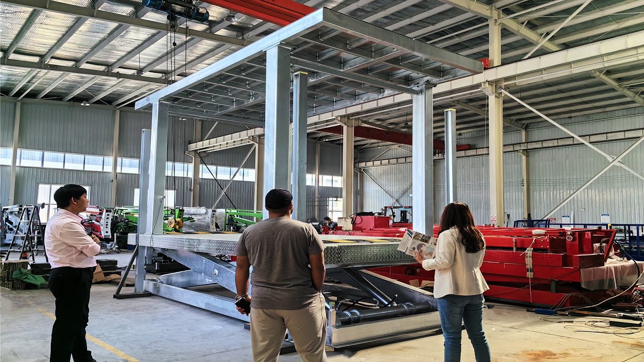 Hot galvanized double deck scissor car lift