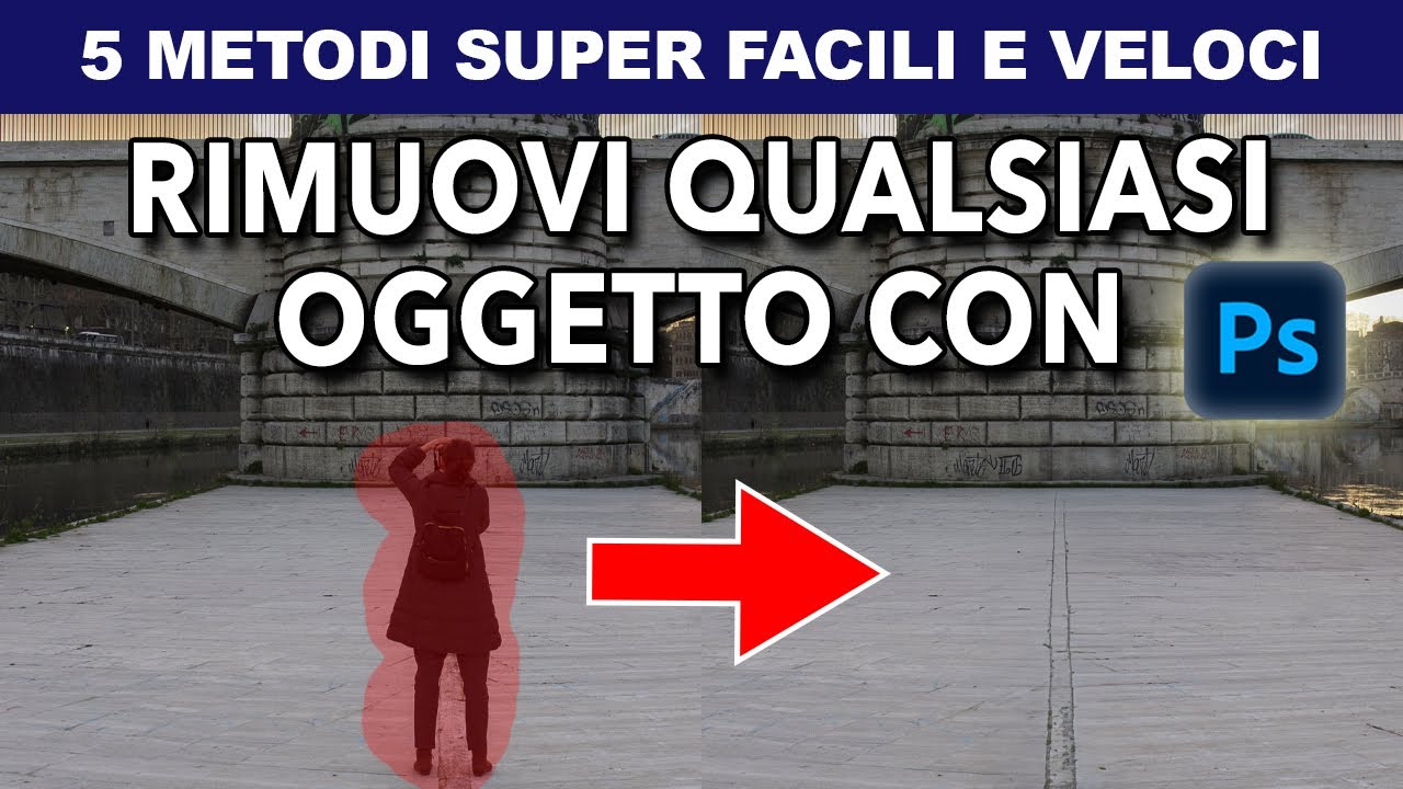 5 modi per eliminare qualsiasi cosa dalle foto con Photoshop. Strumenti manuali e AI a confronto!!!