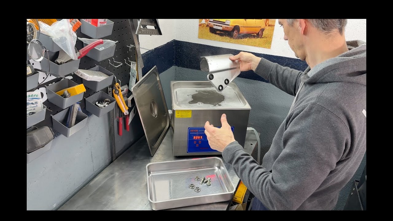 Probamos un limpiador ultrasónico VEVOR con piezas del R5 y del Golf