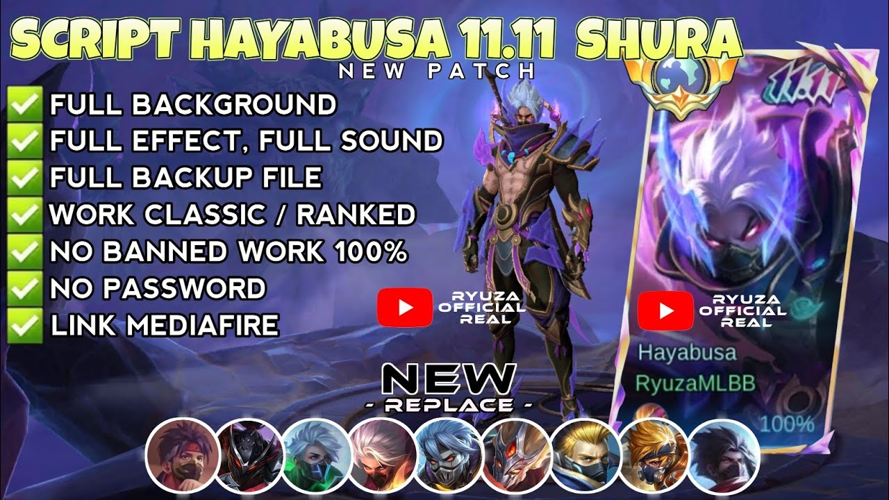 Script Skin Hayabusa 11.11 - Shura No Password | Full Effect Voice | Patch Terbaru 