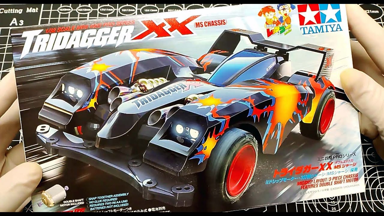 TAMIYA MINI 4WD TRIDAGGER XX Unboxing and Assembly