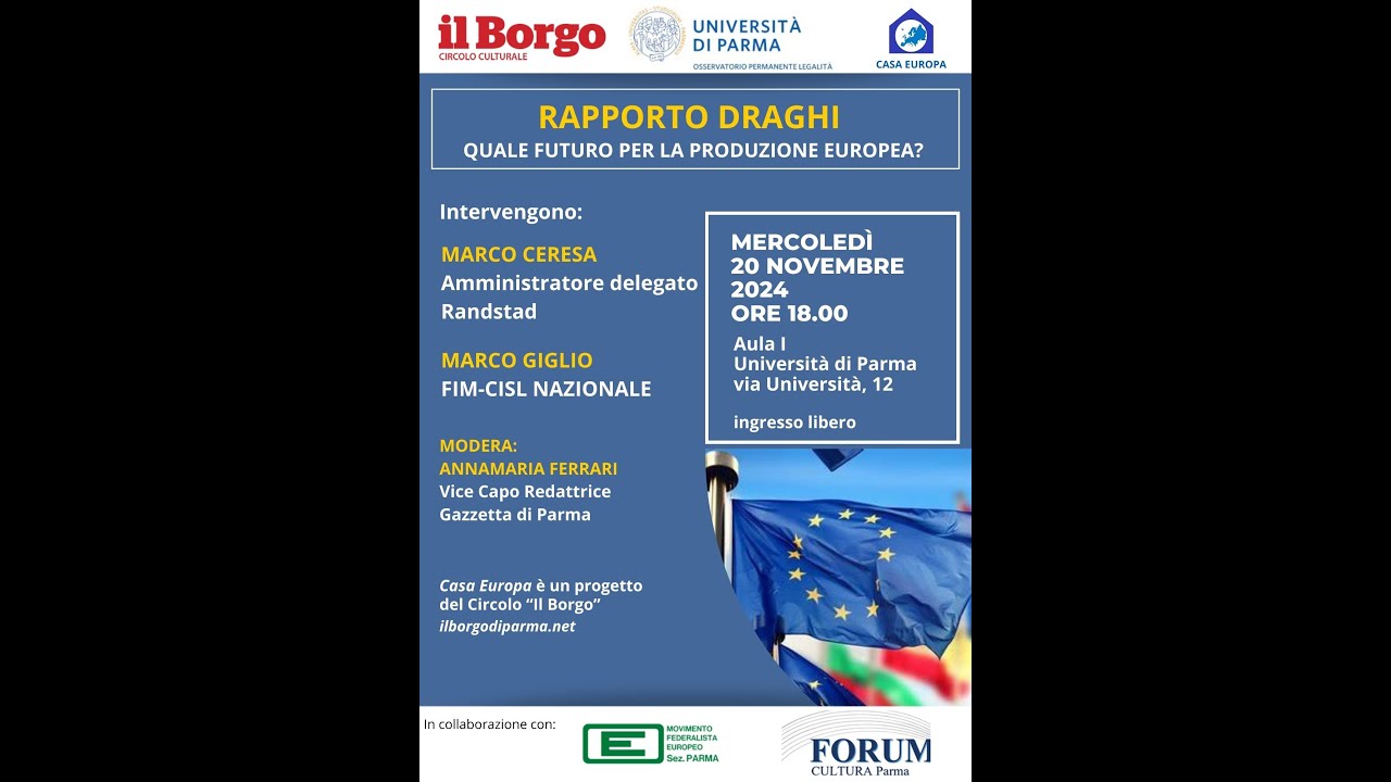 Rapporto Draghi. Quale futuro per la produzione europea?20.11.2024