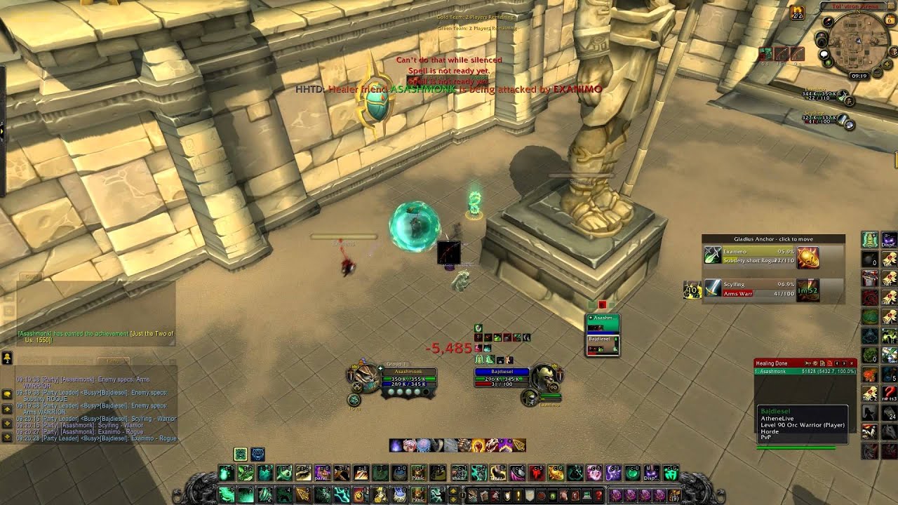 MoP 2v2 Arena as Mistweaver Monk with Bajheera!