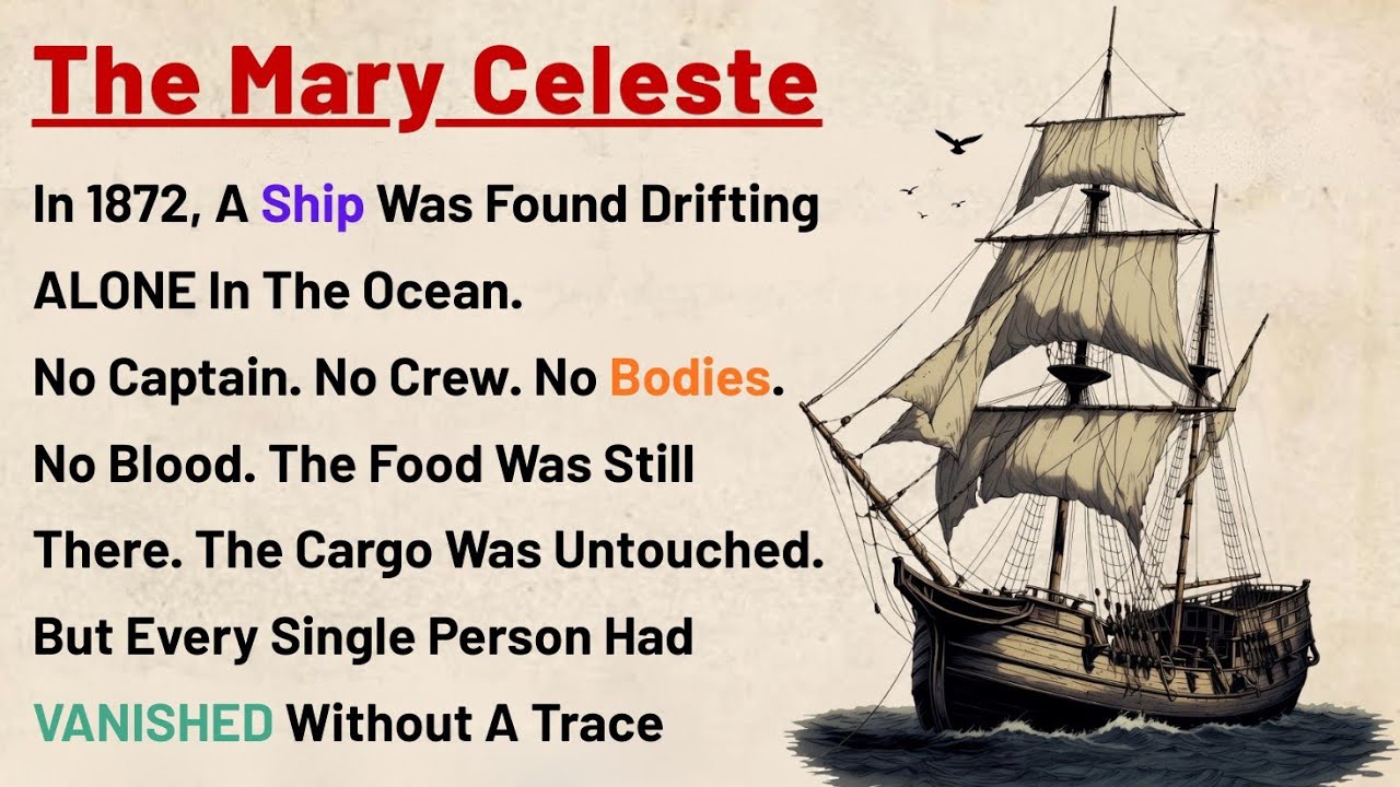 Mary Celeste 🌟 The Ghost Ship ✅ Learn English Through Story | History Avenue✳️