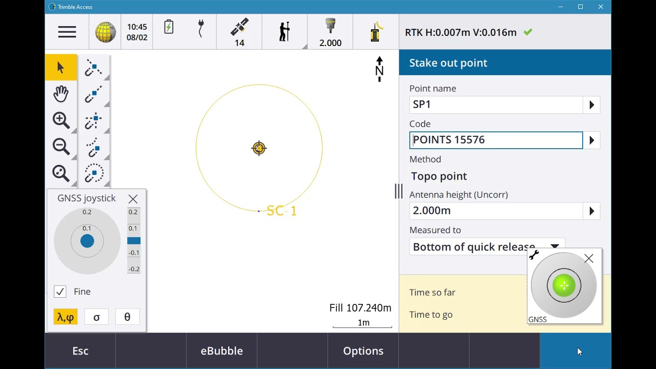 Trimble Access Stakeout Point