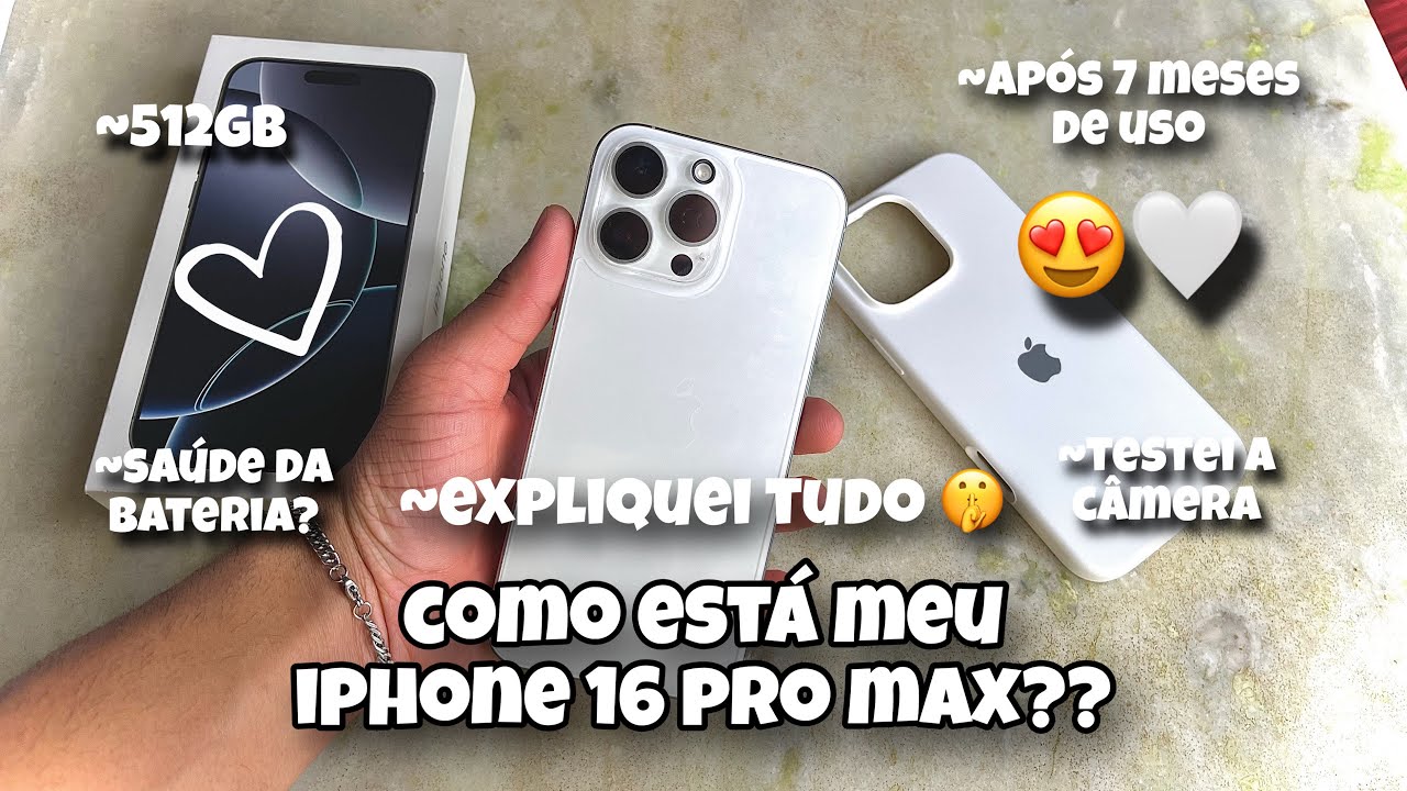 COMO ESTÁ MEU IPHONE 16 PRO MAX? 😍📲| minha experiência, testei a camera, contei tudo!! 