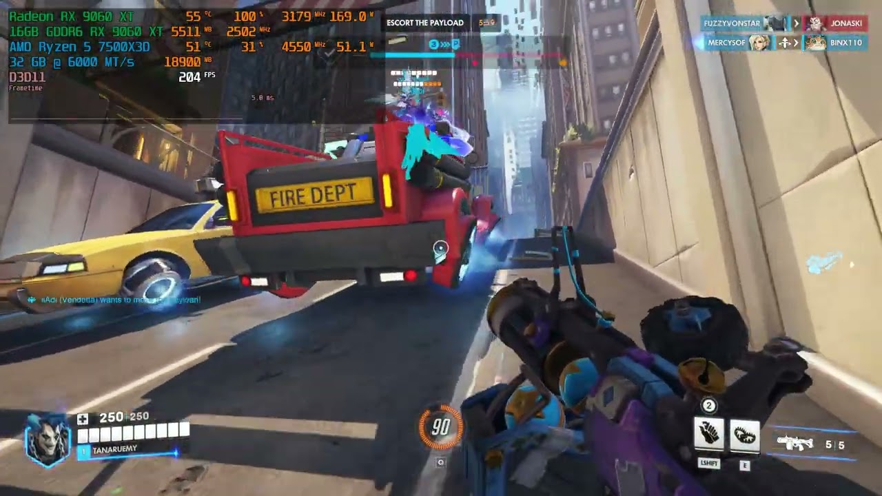 Overwatch 2 - RX 9060 XT + Ryzen 5 7500X3D | 1080P | EPIC Settings