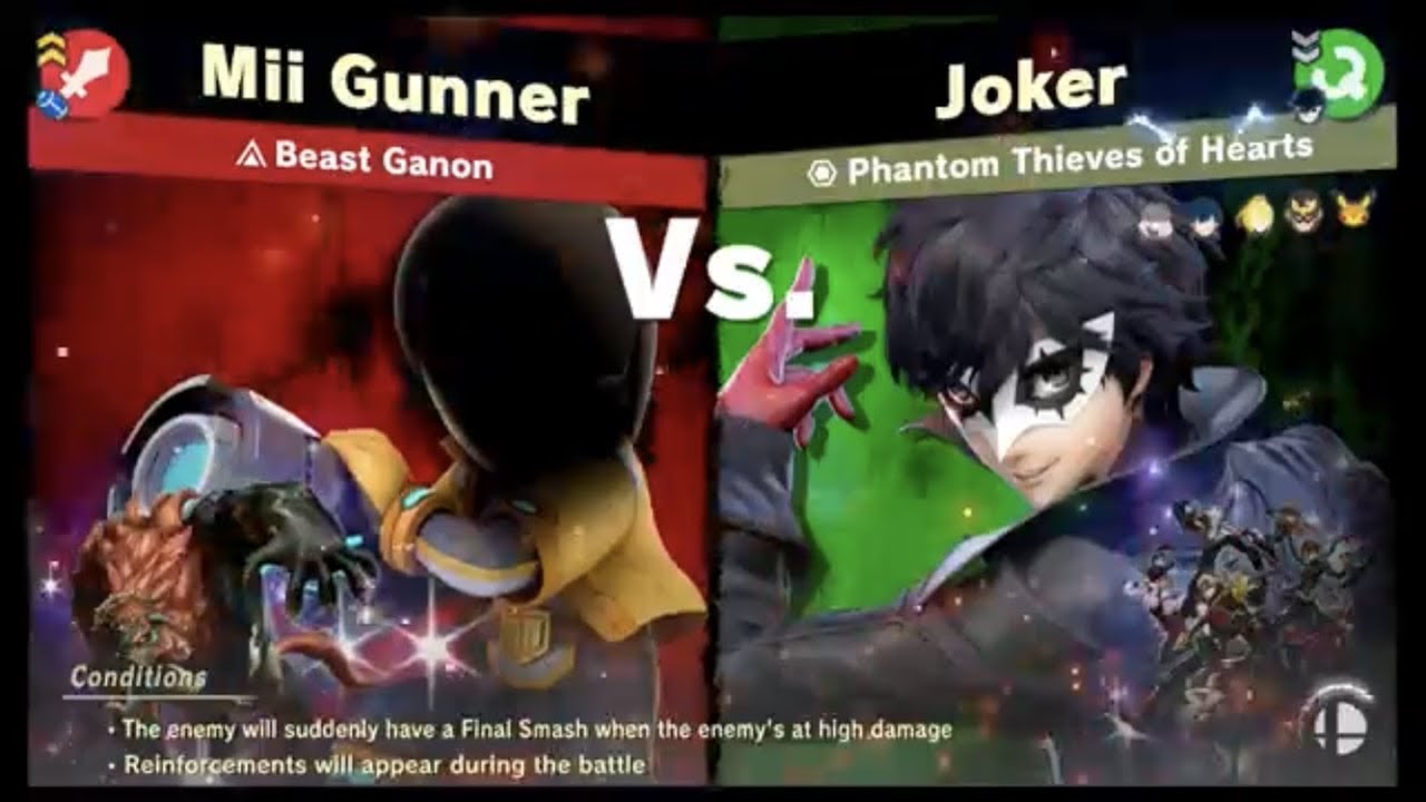 Super Smash Bros Ultimate: Eric (My Mii) VS. Persona Spirits