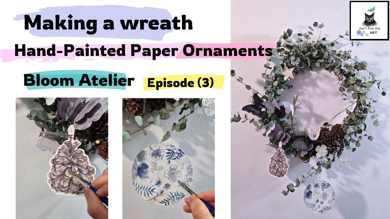 Making a Winter Wreath with Dried Eucalyptus & Hand-Painted Ornaments | Bloom Atelier (3)