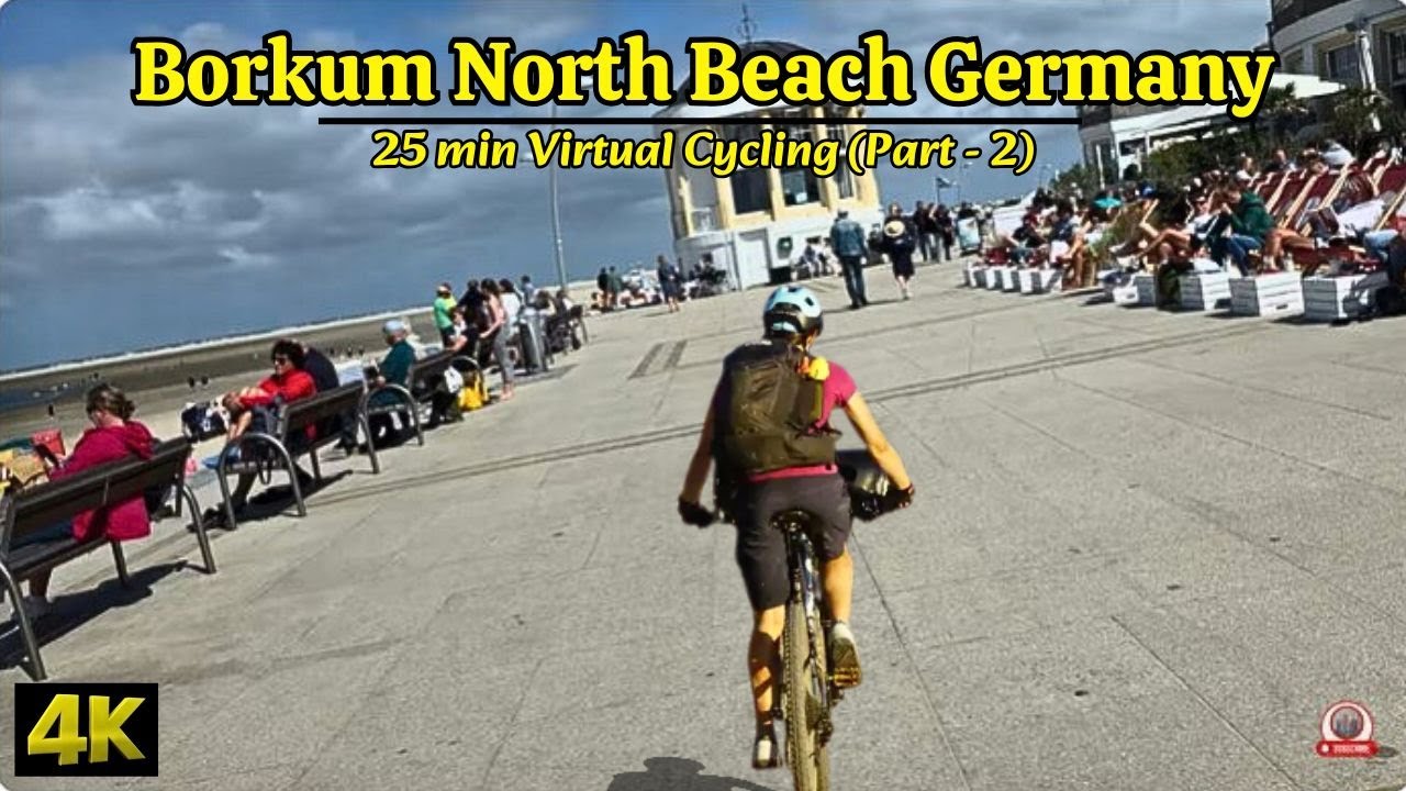 Borkum Germany | Virtual Cycling in Borkum Part 2 of 4 | Beach of Borkum Town