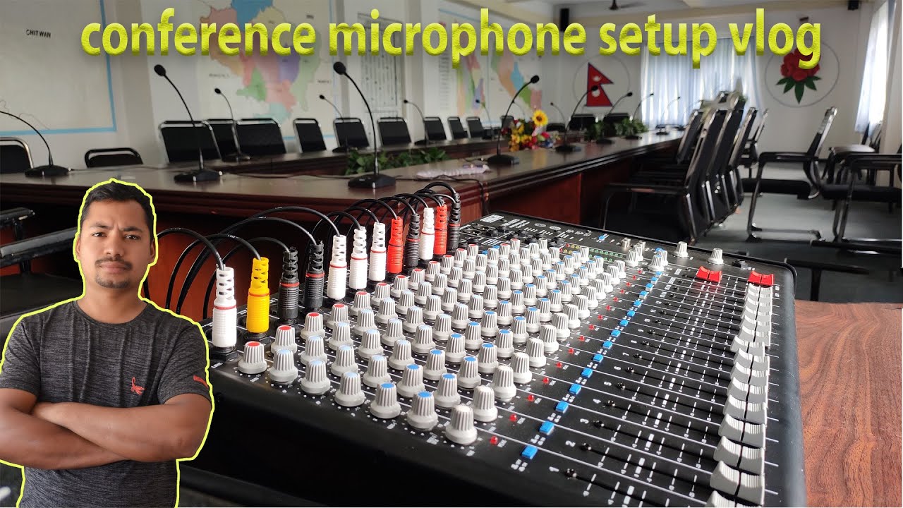conference microphone system setup in municipality office.installation vlog of meeting microphone.