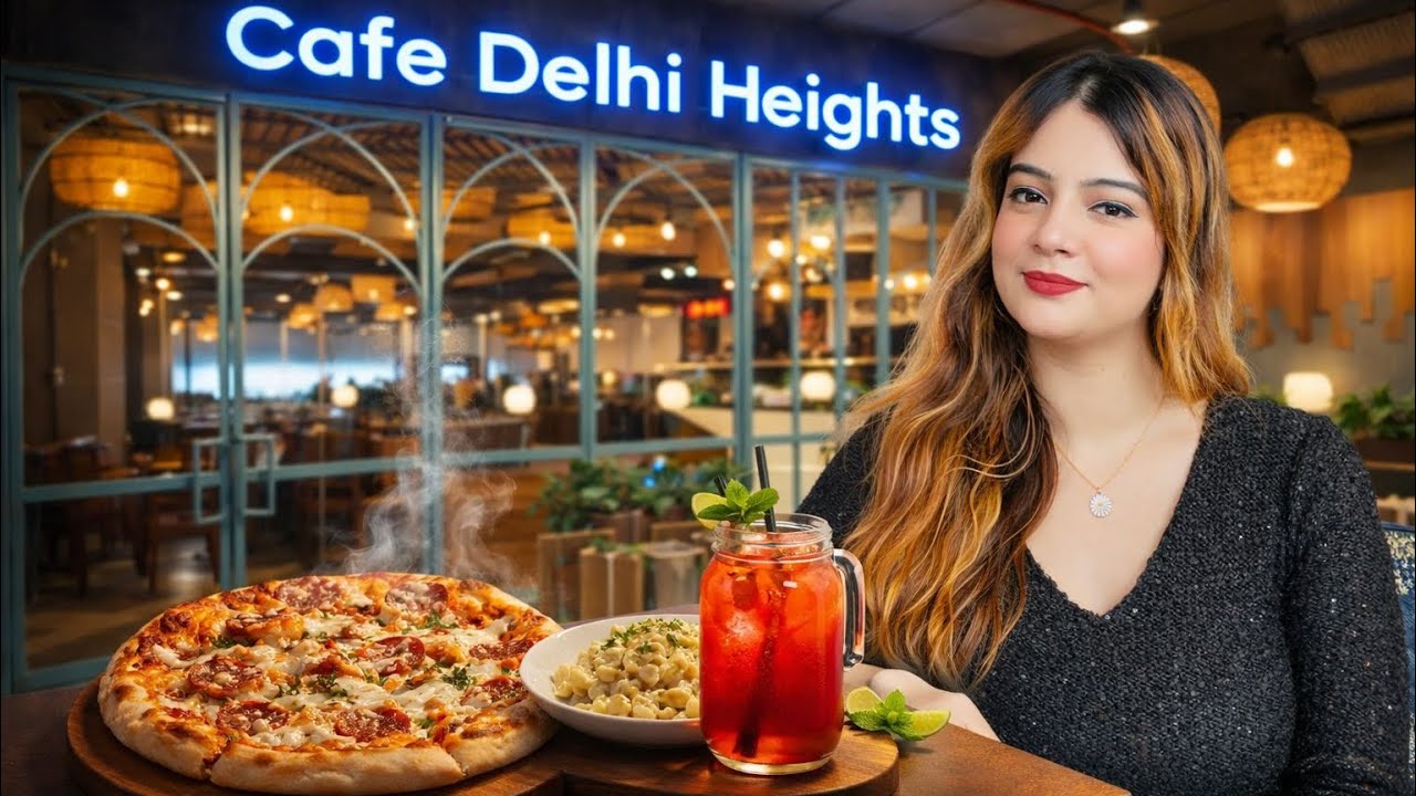 Cafe Delhi Heights 🤔🍕😍 || Hidden Cafe Riverside Osm Food n Ambience 🌸 || Lucknow || 