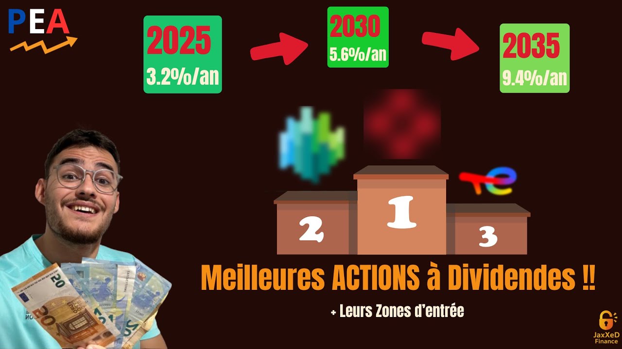 Les 3 MEILLEURES actions &agrave; DIVIDENDES sur PEA !!