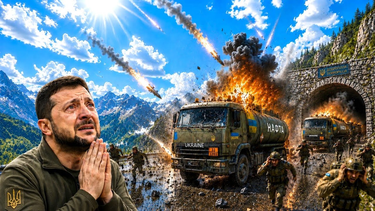 Russian Missiles Hit Ukrainian Fuel Convoy Inside Mountain Tunnel &mdash; Chaos Ensues.