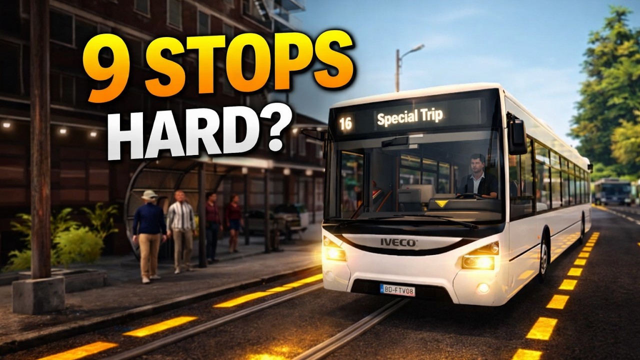 Bus Driving on a 9-Stop Route - Iveco Urbanway - Bus Simulator 21