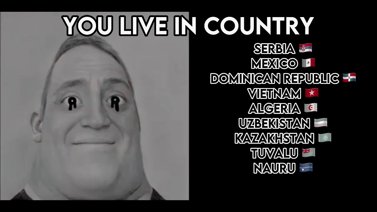 Mr Incredible becoming canny to uncanny - You live in all of these countries