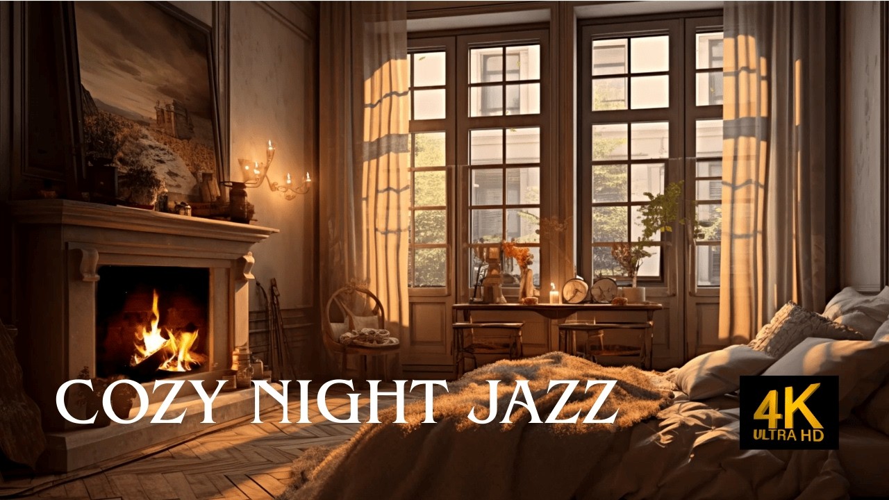 Cozy Night Fireplace Jazz | Smooth Jazz & Crackling Fire for Relaxation