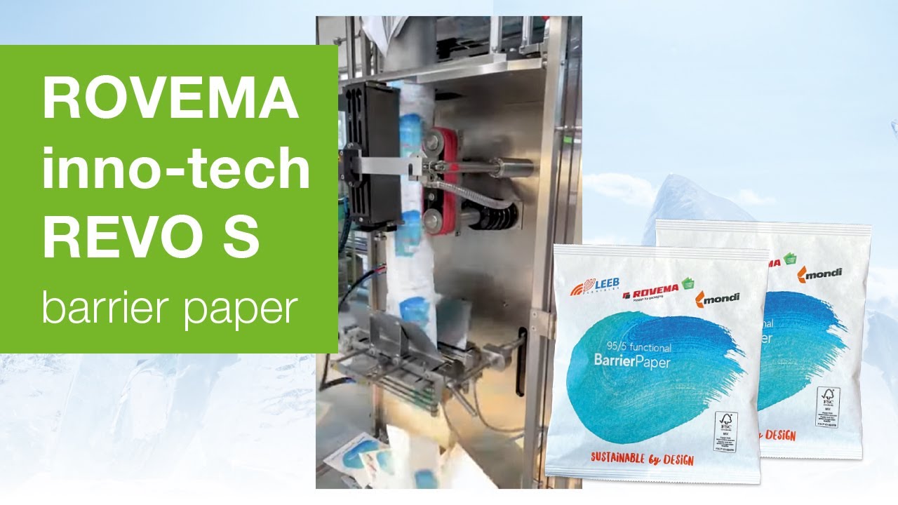 ROVEMA inno-tech REVO S: Up to 130 bags/min with Mondi 95/5 barrier paper (bag length 280 mm)