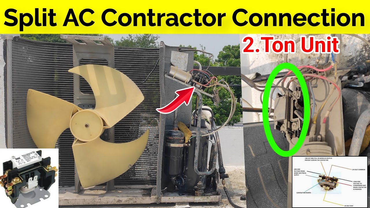 split ac contactor connection || Split Ac Contractor wiring || split ac wiring || how to wiring Ac?