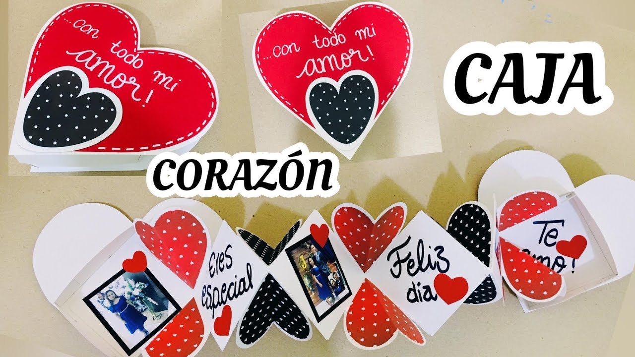 Caja corazón desplegable  -  Regalo mega original