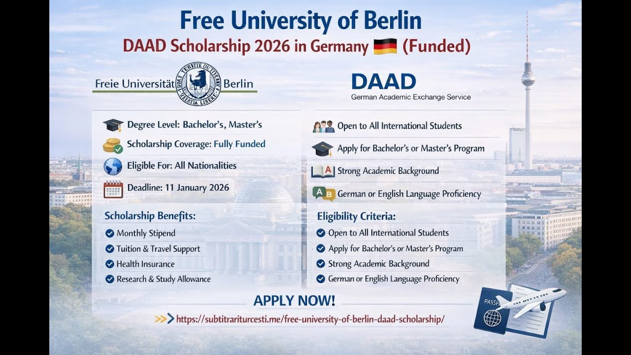 Study in Berlin for FREE  Fully Funded Scholarships for Bachelor & Master (Step-by-Step)
