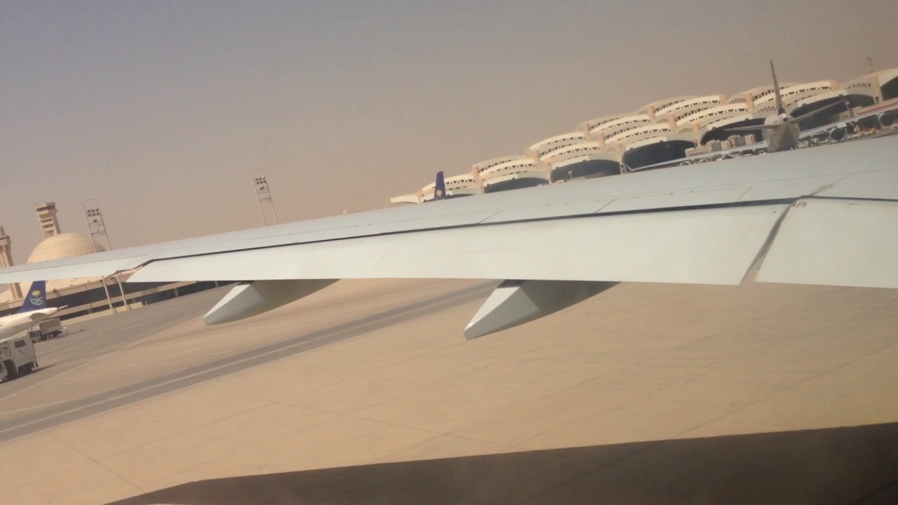 Flight Wing Movement during Take Off From Riyadh King Khalid International Airport (RUH)