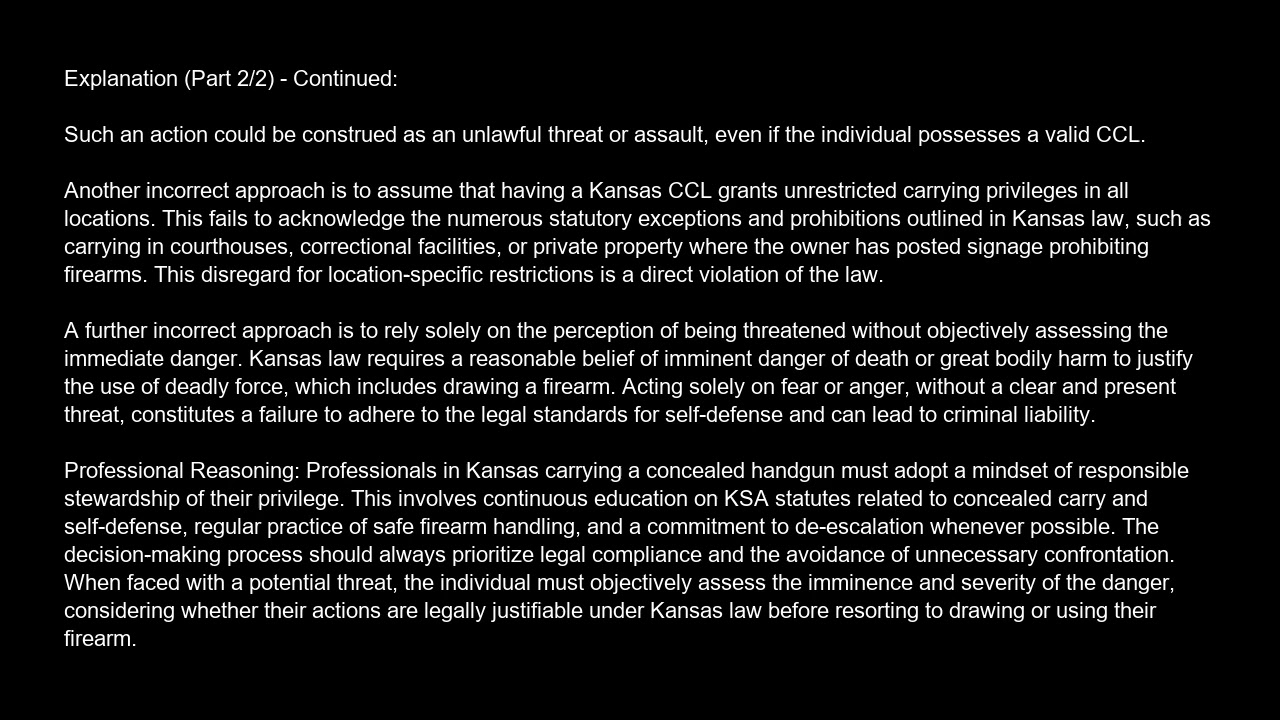 Kansas  Concealed Carry License  CCL  Exam  Optional  Free Practice Test And Answers Updated