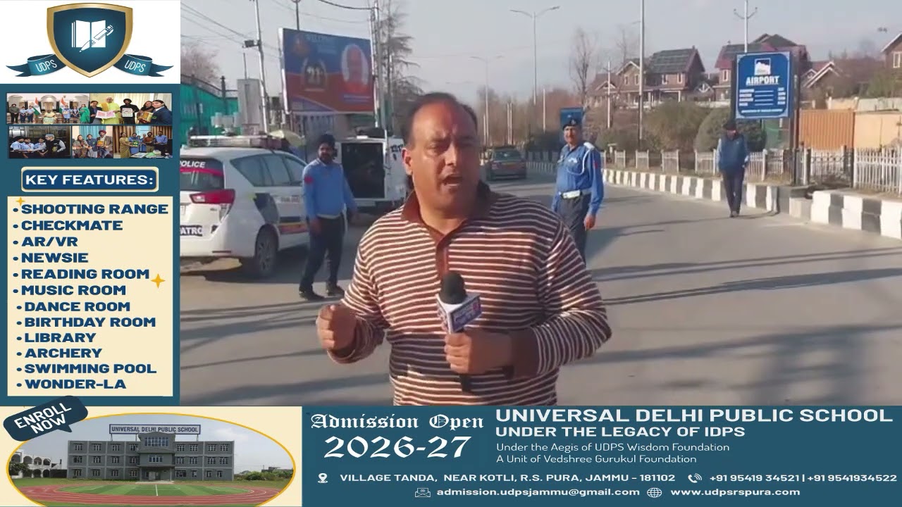 Security Preparations underway at Srinagar Airport ahead of the two-day visit of the VP to Kashmir.