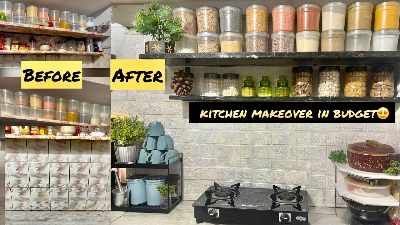 Indian Kitchen Makeover in Budget @Meesho😍|| Kitchen Wallpapers under ₹150🔥